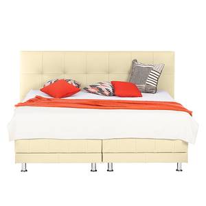 Boxspringbett Denver (motorisch verstellbar) - Echtleder - Beige - 140 x 200cm - H2