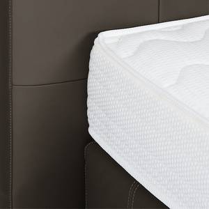 Boxspringbett Denver (motorisch verstellbar) - Echtleder - Braun - 140 x 200cm - H2