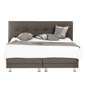 Boxspringbett Denver Echtleder Ohne Topper - Braun - 140 x 200cm - H2