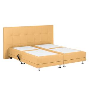 Boxspringbett Denver (motorisch verstellbar) - Echtleder - Gelb - 140 x 200cm - H2