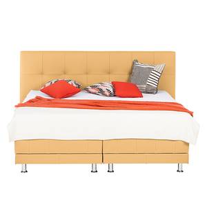 Boxspringbett Denver (motorisch verstellbar) - Echtleder - Gelb - 140 x 200cm - H2