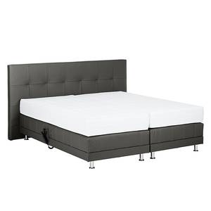 Boxspringbett Denver Echtleder Ohne Topper - Schwarz - 140 x 200cm - H2