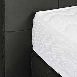 Boxspringbett Denver (motorisch verstellbar) - Echtleder - Schwarz - 140 x 200cm - H2