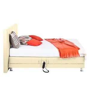 Boxspringbett Denver Echtleder Ohne Topper - Beige - 140 x 200cm - H3