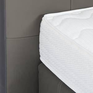 Boxspringbett Denver (motorisch verstellbar) - Echtleder - Grau - 140 x 200cm - H3