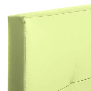 Lit boxspring Denver Cuir véritable Sans surmatelas - Vert clair - 140 x 200cm - D3 medium