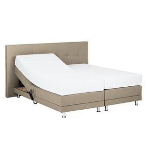 Boxspringbett Denver Echtleder Ohne Topper - Schlamm - 140 x 200cm - H3