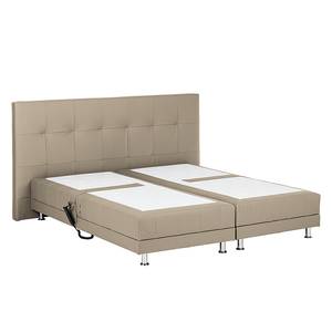 Boxspringbett Denver Echtleder Ohne Topper - Schlamm - 140 x 200cm - H3