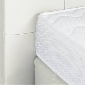 Boxspringbett Denver (motorisch verstellbar) - Echtleder - Weiß - 140 x 200cm - H3