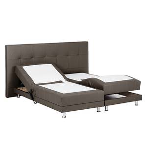 Boxspringbett Denver (motorisch verstellbar) - Echtleder - Braun - 160 x 200cm - H3