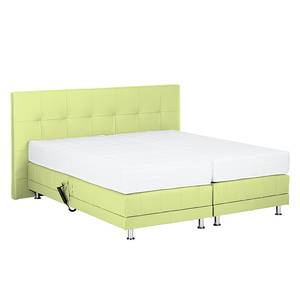 Boxspringbett Denver Echtleder Ohne Topper - Hellgrün - 160 x 200cm - H3