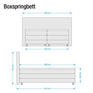 Boxspringbett Denver Echtleder Ohne Topper - Beige - 160 x 200cm - H2