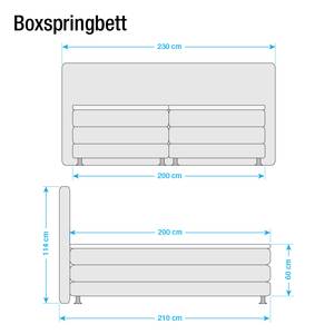 Boxspring Denver echt leer zonder topper - Geel - 200 x 200cm - H2 zacht