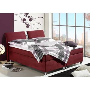 Lit boxspring Devon Avec surmatelas - Bordeaux - 180 x 200cm - Matelas de mousse froide - D3 medium