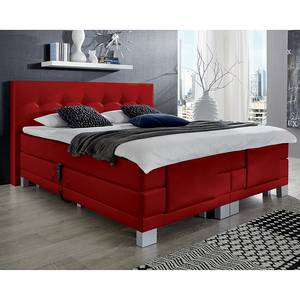 Lit boxspring Diamond Night Tissu - Rouge - 160 x 200cm - D2 souple