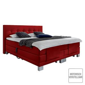 Lit boxspring Diamond Night Tissu - Rouge - 160 x 200cm - D2 souple