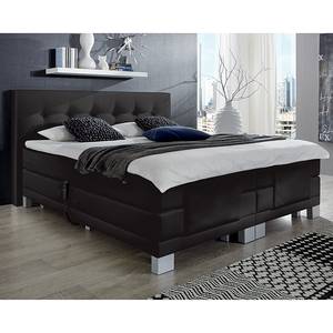 Boxspringbett Diamond Night Webstoff - Schwarz - 160 x 200cm - H3