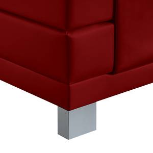 Lit boxspring Diamond Night Textile écru 180 x 200 cm - Rouge - 180 x 200cm - D2 souple