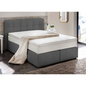 Lit boxspring Eastcoast Cuir synthétique - Gris - 140 x 200cm