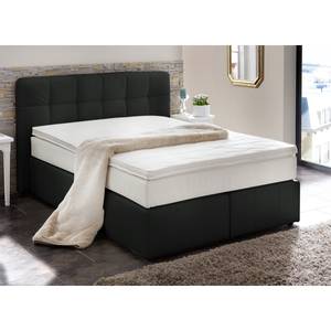 Lit boxspring Eastcoast Cuir synthétique - Noir - 180 x 200cm