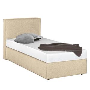 Lit boxspring Cyra I Tissu - Beige - 100 x 200cm - Matelas de mousse froide - D3 medium