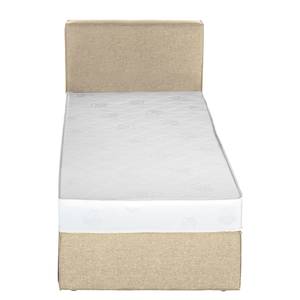 Lit boxspring Cyra I Tissu - Beige - 100 x 200cm - Matelas de mousse froide - D3 medium