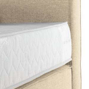 Lit boxspring Cyra I Tissu - Beige - 100 x 200cm - Matelas de mousse froide - D3 medium