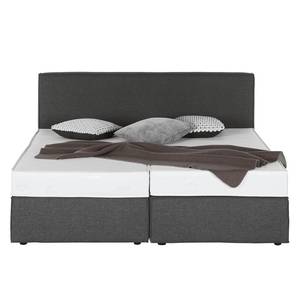 Boxspringbett Cyra I Webstoff - Anthrazit - 180 x 200cm - Bonellfederkernmatratze - H2