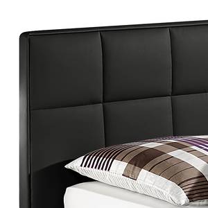 Boxspringbett Elay Kunstleder Schwarz - 100 x 200cm - Bonellfederkernmatratze - H2