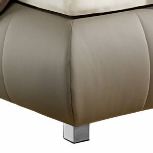 Boxspringbett Elay Kunstleder Kunstleder - Taupe - 140 x 200cm - Tonnentaschenfederkernmatratze - H3