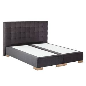 Boxspringbett Ellen inklusive Topper - Strukturstoff Grau