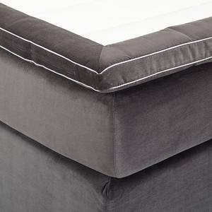 Boxspringbett Ellen inklusive Topper - Strukturstoff Grau