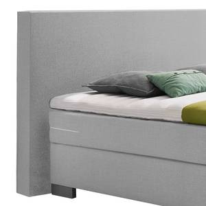 Lit boxspring Emperial Night II Gris clair - 160 x 200cm - Matelas à ressorts bombés ensachés - D2 souple