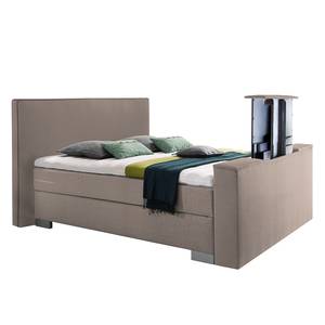 Lit boxspring Emperial Night III Gris chiné - 200 x 200cm - Matelas à ressorts bombés ensachés - D2 souple