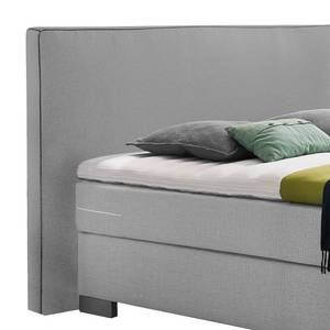 Lit boxspring Emperial Night III Gris clair - 160 x 200cm - Matelas à ressorts bombés ensachés - D2 souple