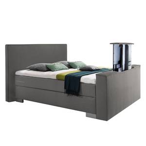 Boxspring Emperial Night III Solino grijs - 200 x 200cm - Ton-pocketveringmatras - H2 zacht