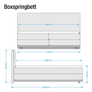 Boxspringbett Eustis (inkl. Topper) Webstoff - Steingrau