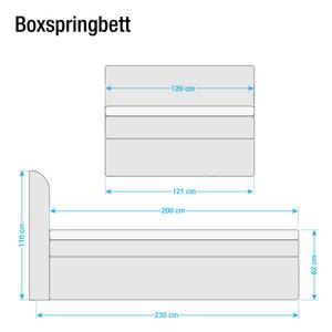 Boxspringbett Fenor (inkl. Bettkasten) Webstoff - Steingrau