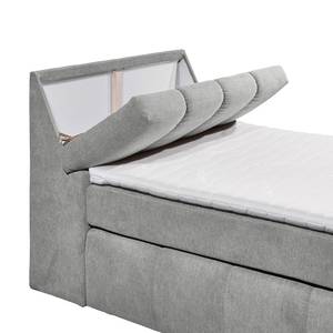 Boxspring Fenor (incl. opbergruimte) geweven stof - Heldergrijs