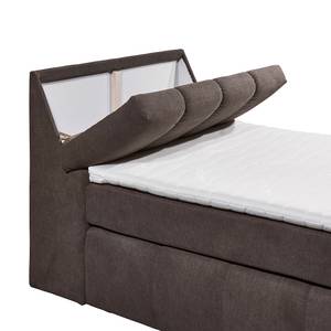 Lit boxspring Fenor (avec coffre de lit) Tissu - Gris minéral