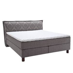 Boxspringbett Flavia Webstoff - Anthrazit - H2