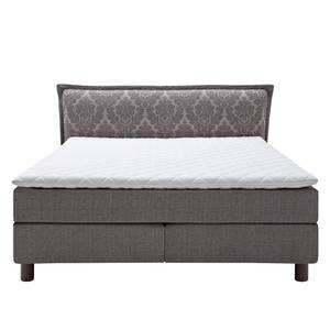 Boxspringbett Flavia Webstoff - Anthrazit - H3