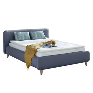 Boxspringbett Frieda Webstoff - Granit - Graublau