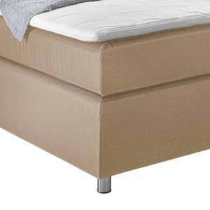 Boxspring Frimley (incl. topper) geweven stof - Beige