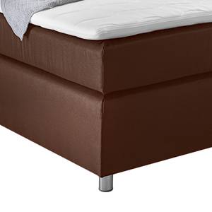 Boxspring Frimley (incl. topper) geweven stof - Bruin