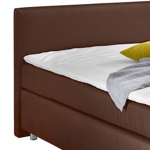 Lit boxspring Frimley (avec surmatelas) Tissu - Marron