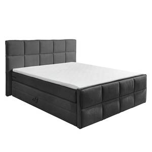 Lit boxspring Gimba Avec coffres de lit et surmatelas - Tissu - Anthracite