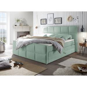 Lit boxspring Gimba Avec coffres de lit et surmatelas - Tissu - Menthe