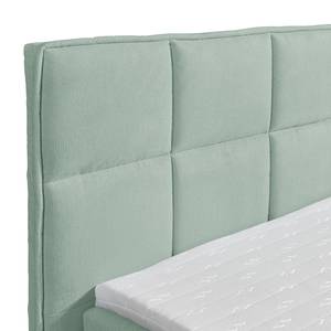 Boxspring Gimba incl. opbergruimte en topper - geweven stof - Mintkleurig - Mintkleurig