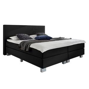 Boxspringbett Golden Night Webstoff - Schwarz - 100 x 200cm - H2